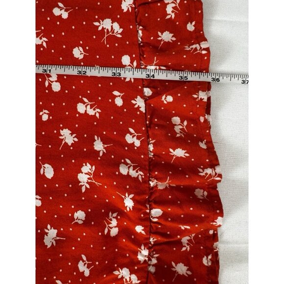Y2K Red Floral Babydoll Mini Dress L Cottagecore Coquette Soft Girl Romantic - Picture 8 of 12